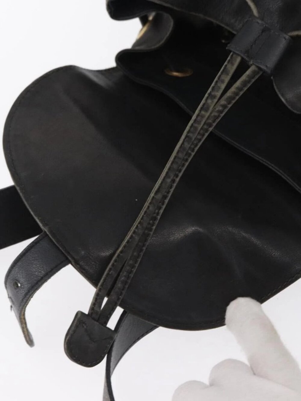 GUCCI Bamboo Backpack Leather Black Gold 003 2058 0016 Auth 166739 - Picture 10 of 15
